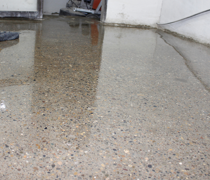 water on concrete floor